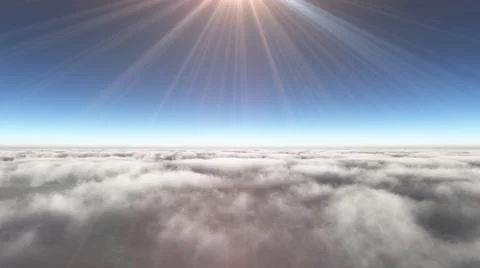 Above clouds sun ray, 3d rendering イラスト素材