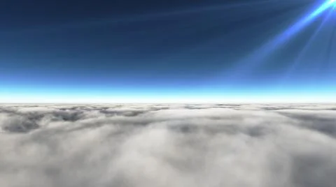 Above clouds sun ray, 3d rendering Stock Illustration