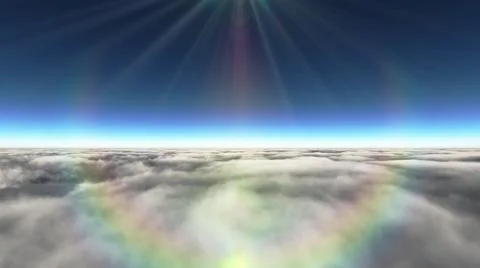 Above clouds sun ray, 3d rendering イラスト素材