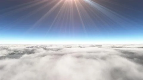 Above clouds sun ray, 3d rendering Stock Illustration