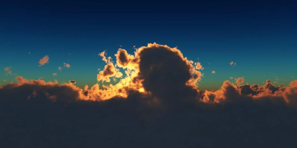 Above clouds sun ray sunset Stock Illustration