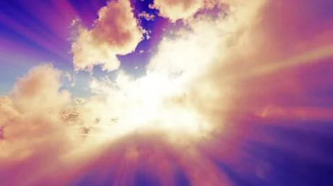 Above clouds sun ray sunset Stock Illustration