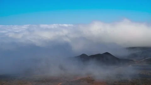 Above the Clouds Timelapse Tenerife - Volcanic Mountains and Sea of Clouds 4K Stock Footage 333417009
