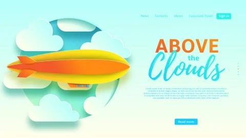 Above the clouds web banner Stock Illustration