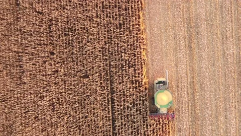 Above the combine Stock Footage 165848011