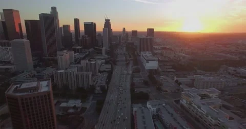 Above Downtown Traffic Stock Footage 59714998
