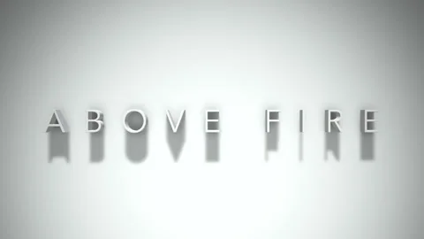Above fire 3D title animation with shadows on a white background Stock Footage 297273757