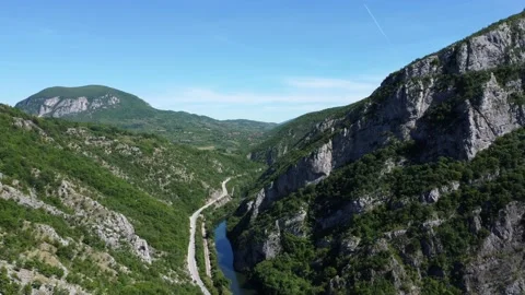 Above the gorge in late spring Stock Footage 234438694