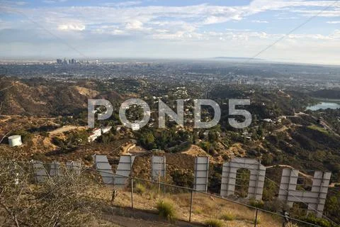 Above the hollywood sign Stock Photos