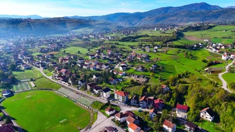 Above the Hometown Stock Footage 312079883