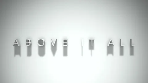 Above it all 3D title animation with shadows on a white background Stock Footage 297905618