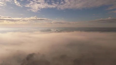 Above the Mist, Below the Clouds: Heavenly Drone Shot Vídeos de archivo 299790634