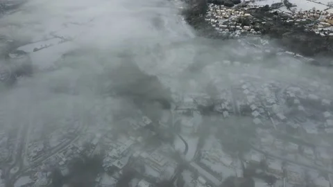 Above Misty Town Stock Footage 150237178