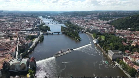 Above the Moldava Stock Footage 207807098
