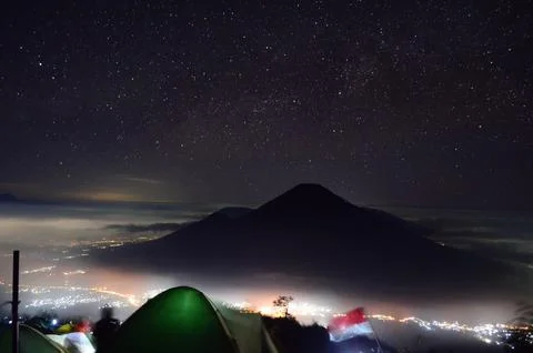 Above Mount Sindoro Stock Photos