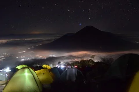 Above Mount Sindoro Stock Photos
