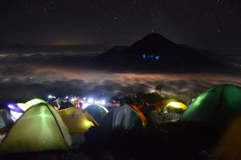 Above Mount Sindoro Stock Photos