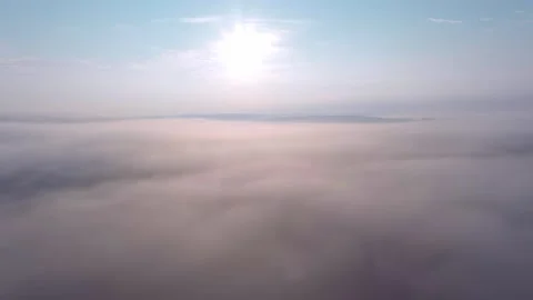 Above Pink Clouds Aerial Drone Sunny Day Stock Footage 135621079