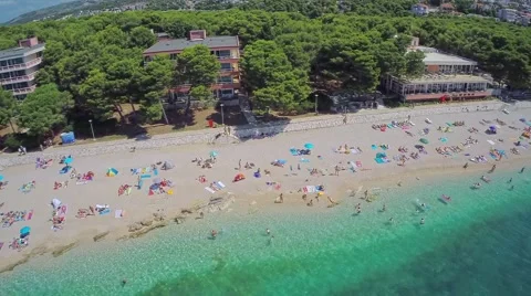 Above Primosten beach Stockbeeldmateriaal 56495880