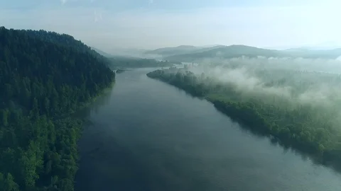 Above a river Stock Footage 90975029