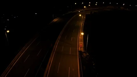 Above the Road at Night Vídeos de archivo 73315207