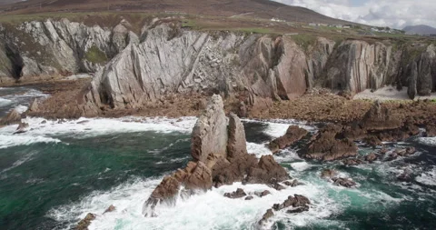 Above scenic Atlantic cliffs Video stock 267663936