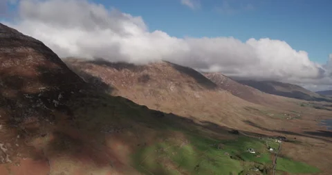 Above scenic mountains at sunset Stock-Footage 267656906