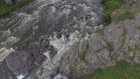From above shot of rocks on riverside Stock Footage 77344534