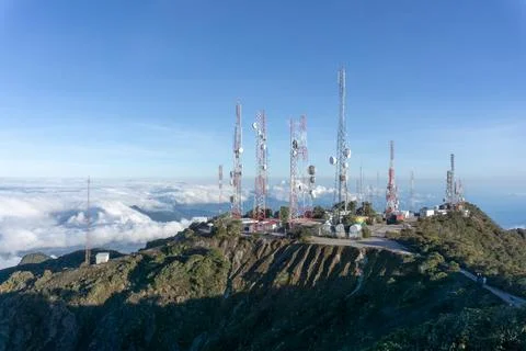 Above the sky in the mountain Stock Photos