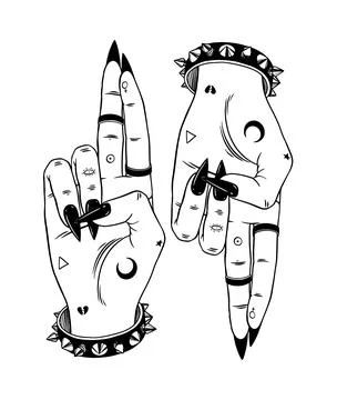 As above so below. Devil's hands Stock Illustration