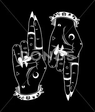 As above so below. Devil's hands イラスト素材
