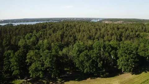 Above Stockholm Drone beauty shots Stock Footage