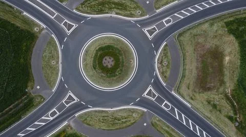 From above street view roundabout Stock Photos