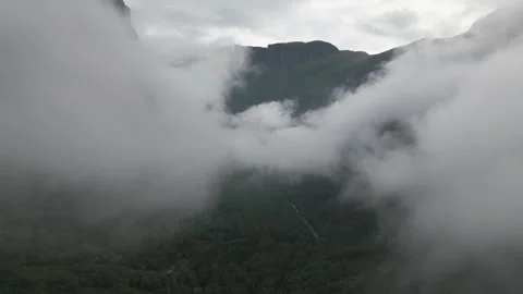 Above a valley with clouds  Stock-Footage 252257314