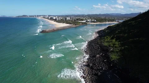 Above View Of The Aftermath Of The Fire At Burleigh Point On The Gold Coast In Stock Footage 320000457