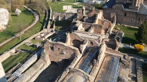Above view of ancient ruins Stock Footage 106028957