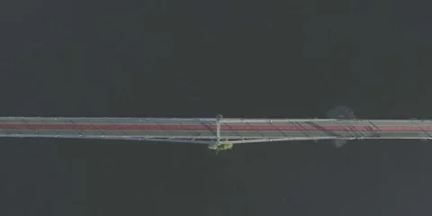 Above View of bridge across river Stock Footage 263628273