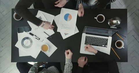 The above view of the businessmen solving their problems with the help of rock Stock Footage 76398268