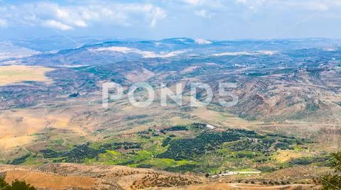 Above view of Holy Land from Mount Nebo in winter Stock Photos