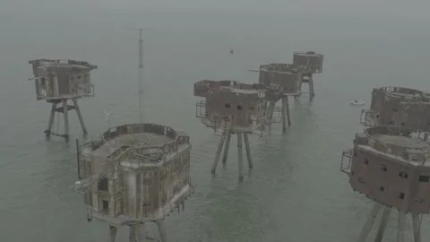 Above View Recording of Red Sands Fort, Daytime, 4K/25F Stock Footage 172069233