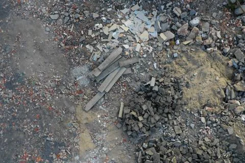 Above view on the rubble, background. Stock Photos