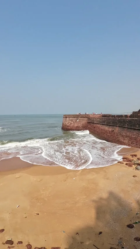 Above View Of Yellow Sandy Beach With Rolling Waves And Sea Shore Stock Footage 300365938