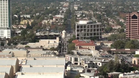 Above Warner Bros Studios in Burbank, CA timelapse Stock-Footage 43969894