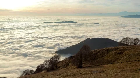 Above Waves of Clouds at Sunset, Timelapse Stock Footage 316766448