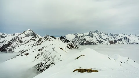 Above the winter clouds time lapse Stock Footage 126932124