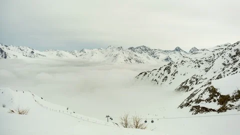 Above the winter clouds time lapse Stock Footage 126932791
