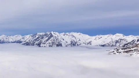 Above the winter clouds time lapse Stock Footage 126934062