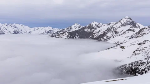 Above the winter clouds time lapse Видео 126934752