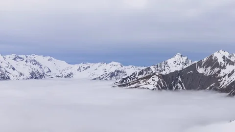 Above the winter clouds time lapse Stock Footage 126935019