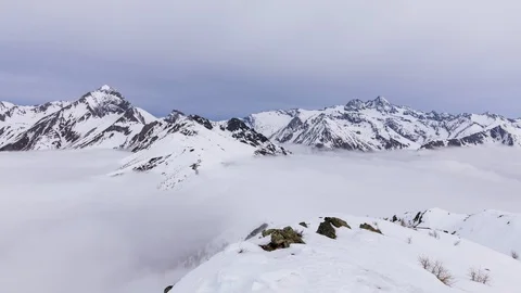 Above the winter clouds time lapse Видео 126936180